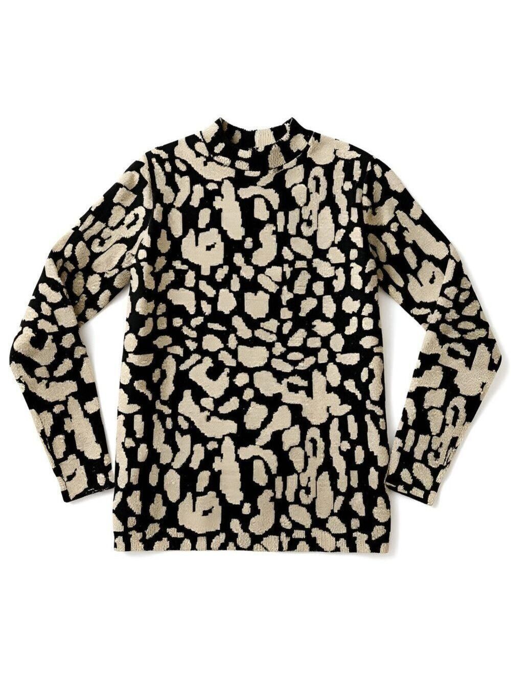 MUN xs Chic Leopard Print Long Sleeve Women's Top
